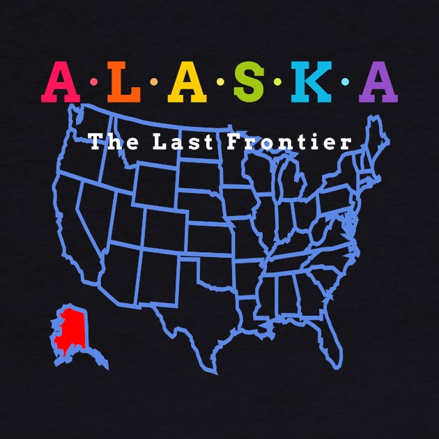 Alaska, USA. The Last Frontier (Map Version) by Koolstudio